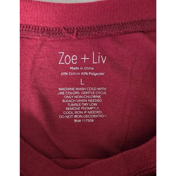 Zoe + Liv T-shirt Cropped Women's Large Ale Yeah Graphic Print Long Sleeves New - Picture 3 of 7